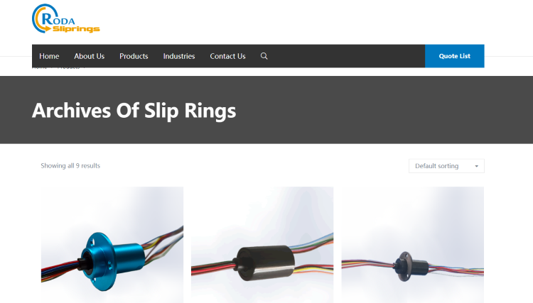 roda slip ring product range